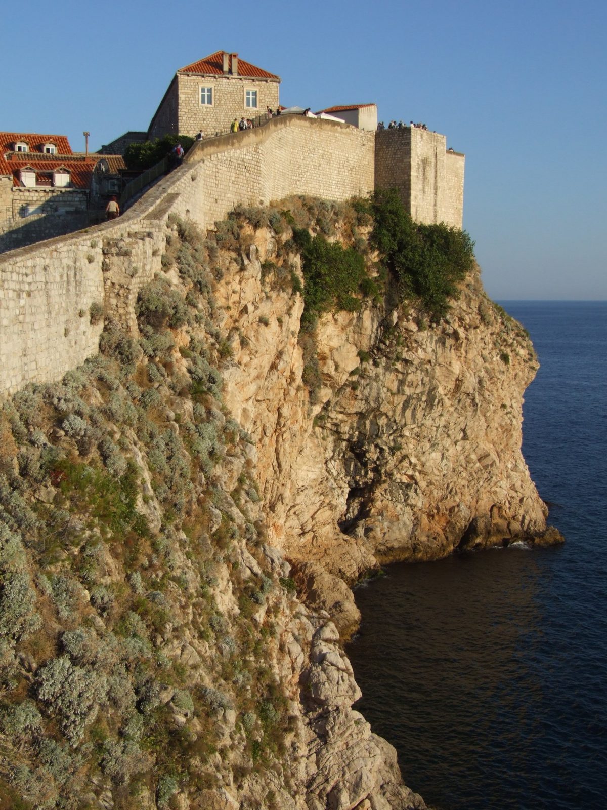The Lovrijenac fortress on the cliffs beside Dubrovnik's walls